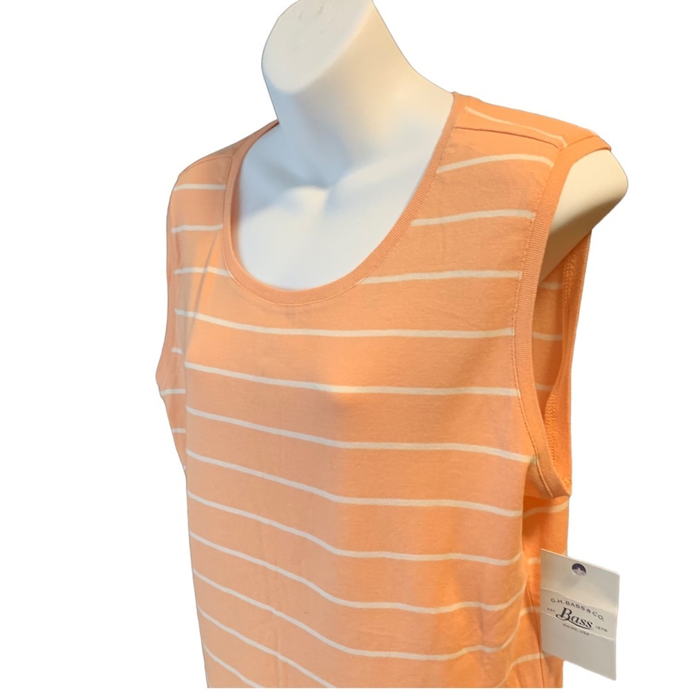 Nwt G.H. BASS & CO ORANGE & CREAM STRIPPED TANK TOP SIZE XL